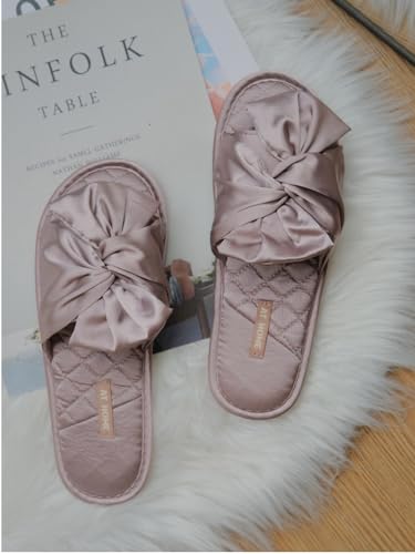 Satin Bride Slippers Bow Slippers for Women Cute Slipper Women Summer Guest Slipper4