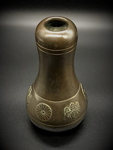 【 皇室献上茶道具 】 杓立　十六弁八重表菊・五七桐文　高肉手彫り Amazon.co.jp: 皇室献上茶道具 杓立 十六弁八重表菊五七桐文 高