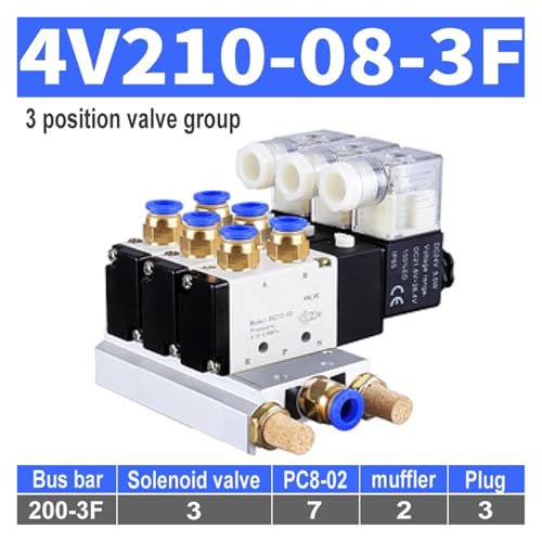 Vanne pneumatique 4V210-08-3F en alliage haute précision 5/2 - 3
