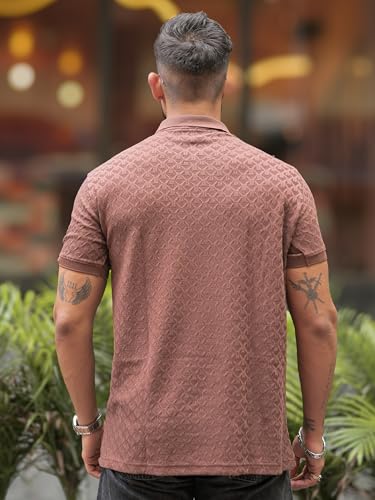 Image of Maniac || Mens || Kite || Textured || Polo Neck || Half Sleeve || Cotton || Slim Fit || Tshirt