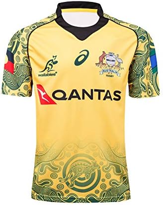 LQWW Training Rugby Jersey，17-18 Australia Wallabies World Cup Rugby Jersey Men's Summer Football Short Sleeve Casual T-Shirt Clothing Football Wear Sportswear