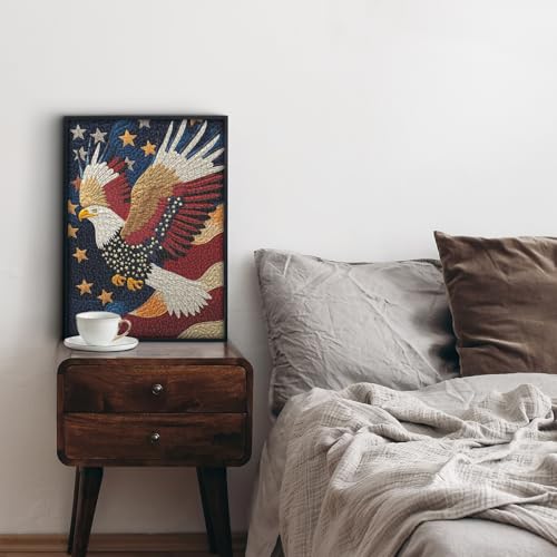 Rompecabezas Águila con Bandera Americana para Adultos 1000 Piezas, Rompecabezas Patriótico del Águila Calva, Pájaro de la Libertad de Estados Unidos miniatura 6