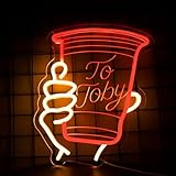 Red Solo Cup Toby Neon Sign - A Tribute to the Country Music Singer - Fun Bar Decor for Country Music Lovers and Party Nights13.4 * 10.4 Inch