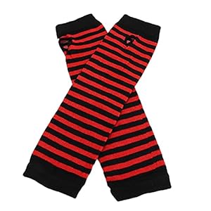 Vrouwen Lady Gestreepte Elleboog Handschoenen Warmer Gebreide Lange Vingerloze Handschoenen Elleboog Mittens Accessoires…