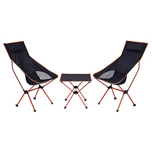 Chaise pliante camping contre le mal de dos avec assise portable réglable orange