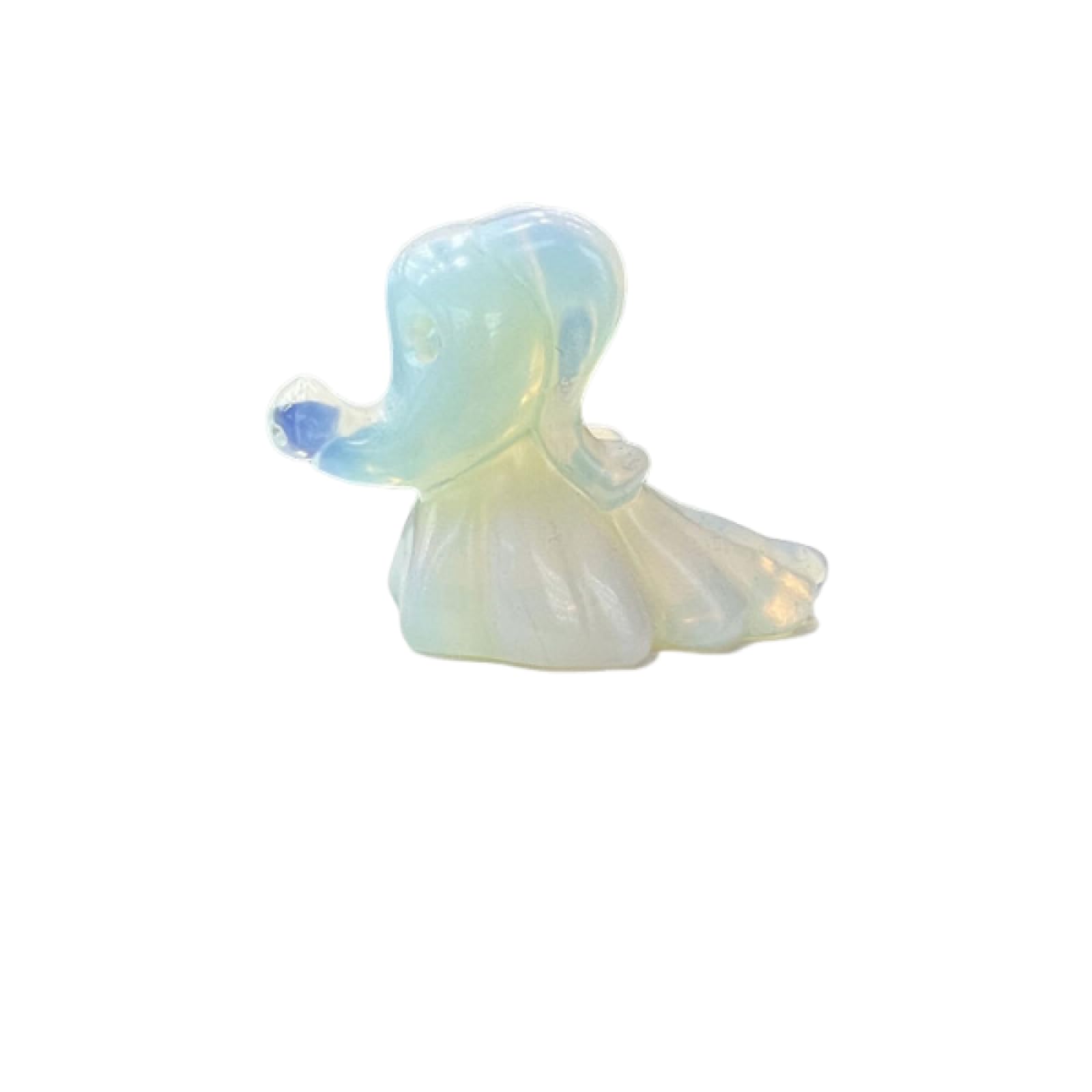 CYLRWSR Crystal Figurines Ghost Dog Statue- Handcrafted Sculpture Decoration Haunting Design Sculpture Ornament,White Opal