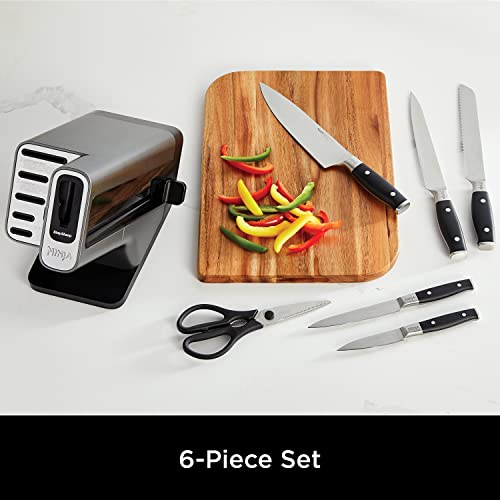 Ninja-Foodi-StaySharp-Knife-Block-with-Integrated-Sharpener-6-Piece-Set-K32006UK-Stainless-Steel-Scissors-SilverBlack Ninja Foodi StaySharp Knife Block with Integrated Sharpener 6 Piece Set K32006UK Stainless Steel Scissors SilverBlack