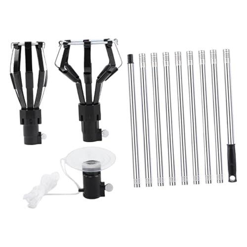 Dualoai 3 Pièces Changeur D'Ampoule Outil Multifonction pour Retirer Les Lampes avec Pôle Télescopique Têtes Remplaçables Ventouse Fixation Sûre Convenant à M, 9 sections