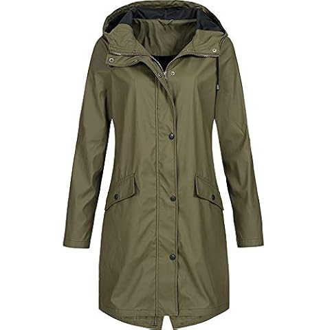 Vectry Mujer Parka Corta Impermeable Cover