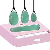 Yoni Egg per esercizi di Kegel Yoni Egg Set Rafforzamento vaginale Love Egg Kegel Ginnico Pietra naturale Cristallo Yoni Bacchetta Set di palline Kegel, forato con scatola