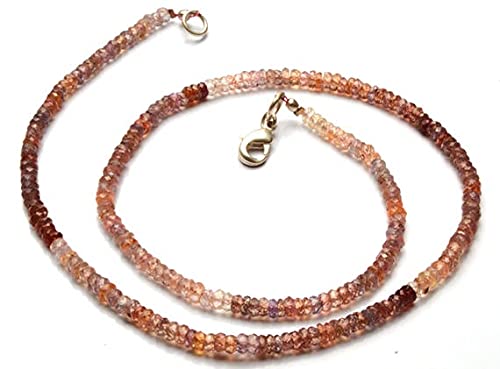 Perles rondelles en saphir brun de 3,5 à 4 mm pour création de bijoux