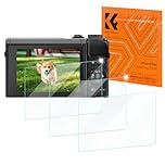 K&F CONCEPT Screen Protector Compatible with Canon G7X Mark II Camera Accessories 3 Pack, 0.3mm 9H Hardness Tempered Glass Anti-Fingerprint Anti-Scrach Bubble-Free, with Cleaning Cloth