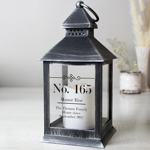 Custom Personalised Elegant Diamond Rustic Black Lantern - Wedding, Anniversary, Birthday, Memorial, Christmas