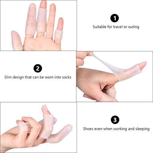 ARTIBETTER 4Pcs Dedeiras Dedo Almofada Claro Mangas Dedo Cuttable Tubos Toe Gel Protetores de Milho