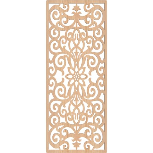 Image of Buel Decorative Pierced Fretwork Wood Wall Panels, 13 3 /8 inchW x 34 3 /8 inchH x 1 /4 inchT, Hickory