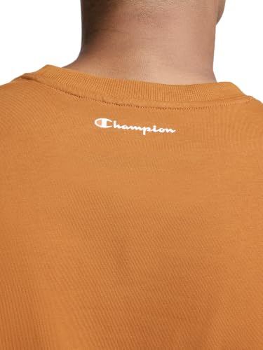 Image of Champion Men's Graphic Short Sleeve T-Shirt, Standard Fit, Classic Script Logo, Midweight 100% Cotton