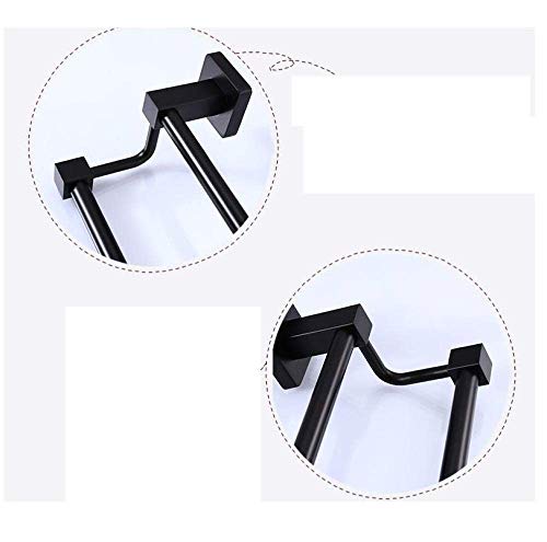 Barre de serviette murale double pôle noire gain de place 40cm - 6