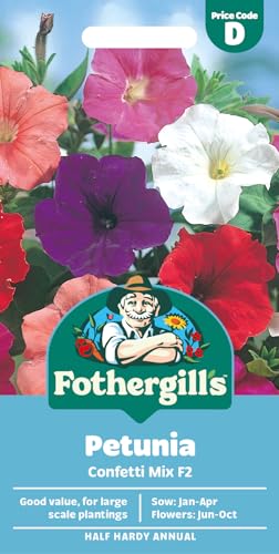 Fothergills Petunia Confetti Mixed F2 Flower Seeds 750 Seeds Sow: Jan-Mar