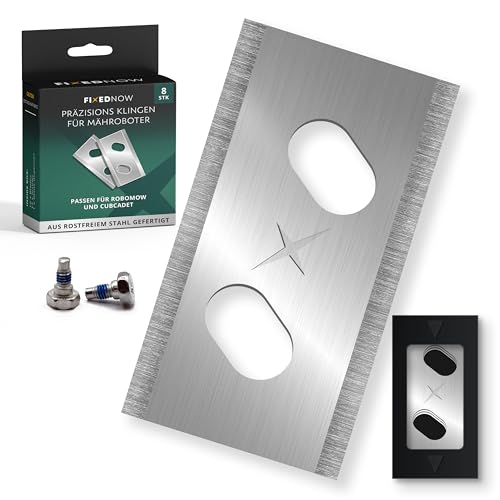 FixedNow Lame di ricambio [8 pezzi] per robot tagliaerba compatibili con Robomow, Cub Cadet, realizzate in acciaio inossidabile, set completo in acciaio inossidabile, cesoie di ricambio per robot