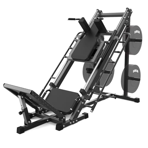 Leg Press Hack Squat Machine, Adjustable Leg Press Machine for Home Gym with Linear Bearing, Specialty Hack Squat Machine for Full Lower Body Workout with Weight Storage Posts