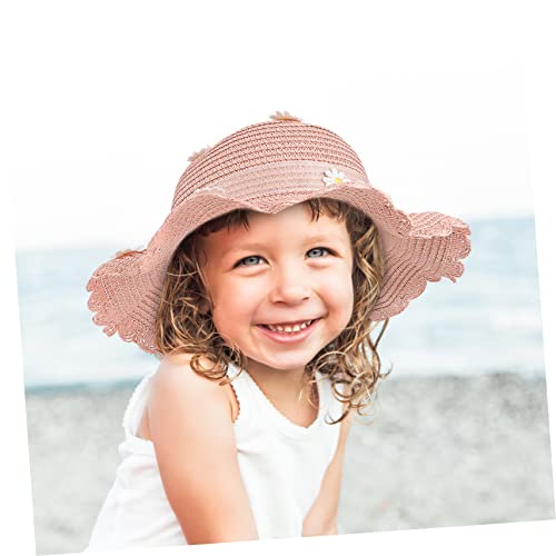 Girl Straw Hat and Crossbody Bag Lightweight Breathable Accessory for Girls for Beach Travel and Outdoor Fun Pink3