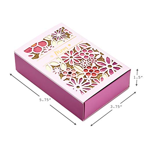 Hallmark Paper Wonder Mother's Day Gift Box ("Mom," Pink, Gold Glitter, Flowers) Small Slide Box For Moms, Grandmas, Nanas, Mom Squads #TOP2