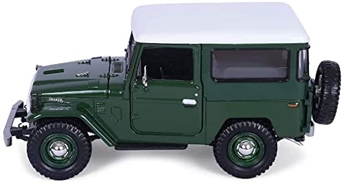 Toyota FJ40 Modelo a Escala 1:24 Verde Oscuro con Techo Blanco miniatura 5