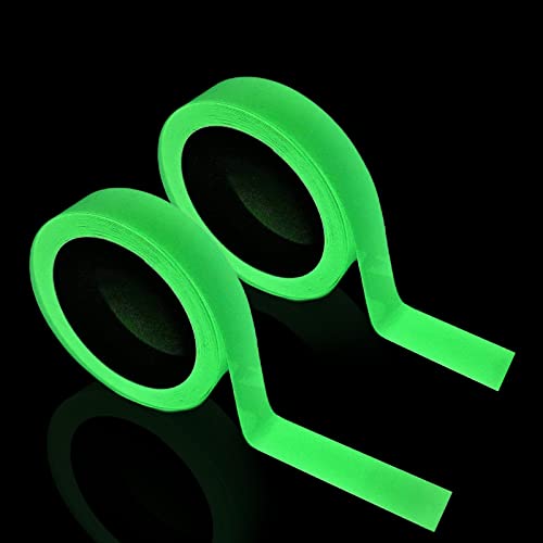 TSHAOUN 2 Volumes Ruban Autocollant Fluorescent, Imperméable à l'eau Ruban Fluorescent Autocollant, Ruban Adhésif Phosphorescent de Sécurité, pour décorer la scène, Le Garage, Les escaliers