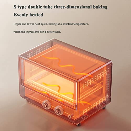 Mini Oven, Compacte Oven met Kookplaat en Timer, Thuis Kleine 12L Gebakken Ei Taart Gebakken Kippenvleugels Multifunctionele Mini Elektrische Oven, Gebruikt voor Grillen, Circulatie Broodrooster - Afbeelding 5