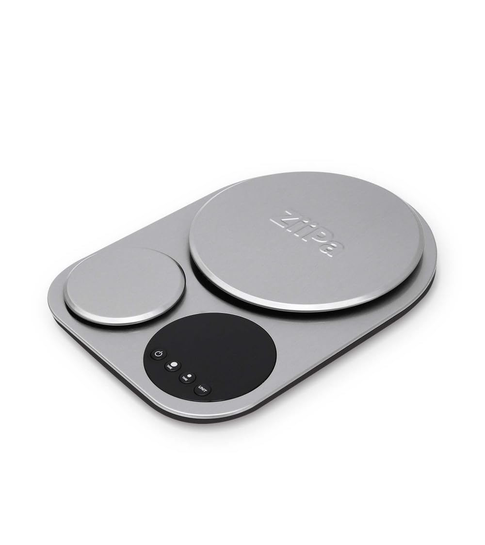 ZiiPa • Balance SEROLA Double Plateforme Précise • Jusqu’à 5kg • Multi-unités • Écran LCD • Récipient Inclus • Ultra Compacte