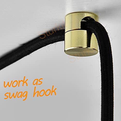 Sturkit Swag Hook For Chandelier Ceiling Lights Cable,6 Pack Lamp Hook For Hanging Pendant Lighting Fixture,Solid Raw Brass #TOP1