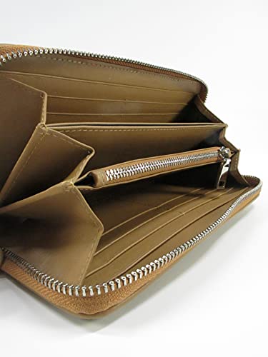 Genuine Polished Stingray Skin Women's Zip Around Clutch Wallet Purse (Nut Brown)4