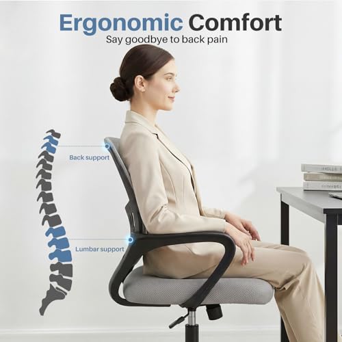 Image of DUMOS Home Office Chair, Ergonomic Lumbar Support Desk Chair