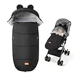 Bemece Footmuff for Pushchair Universal, Winter Baby Pram Footmuff with Zippers, Windproof Stroller Footmuff Cosy Toes, Warm Fleece Fabric, Detachable