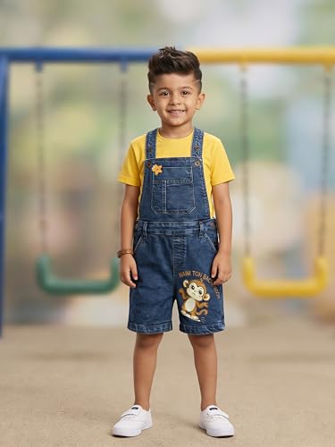 Image of KiddoPanti Boys Denim Dungaree Shorts