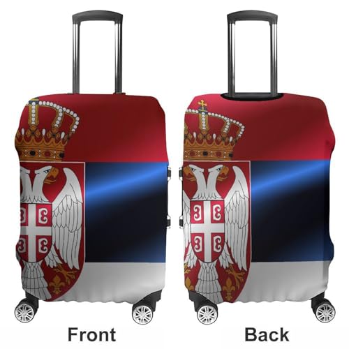 Luggage Cover Elastic Washable Stretch Suitcase Protector Flag of Serbia Anti-Scratch Travel Suitcase Cover3