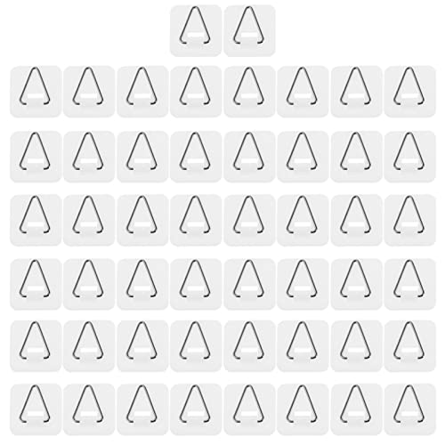 Housoutil Simple Structure Wall Plate Hanger 50pcs Adhesive Plate Hanger Space-Saving Easy to Install