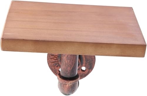 Miniatura 10 de Decoración industrial de la pared de la pared del viento del estante de la división de madera sólida del hierro forjado