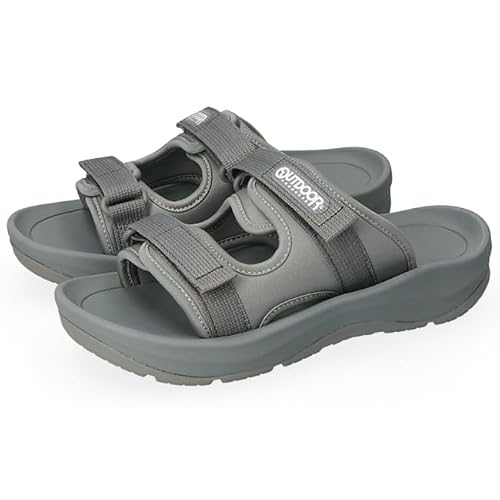アウトドアプロダクツ サンダル メンズ レディース スポーツサンダル リカバリー 軽量 厚底 マジックおしゃれ 歩きやすい 705SL グレー2 28.0cm