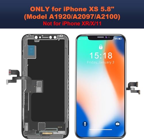 Moautodc For Iphone Xs Screen Replacement Kit: Moautodc 5.8 Inch Screen For Iphone Xs Lcd,For Iphone Xs Display 3D Touch Digitizer With Full Repair Tools thumb #3