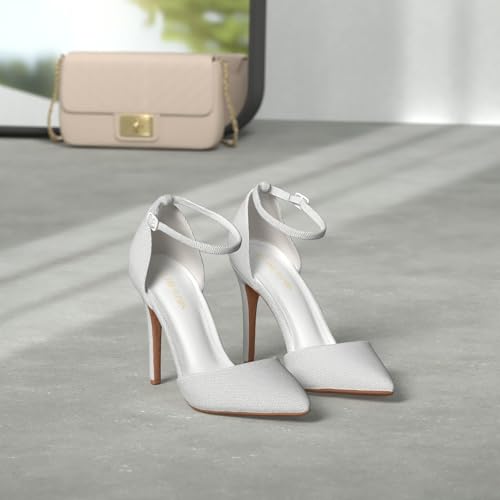 Image of DREAM PAIRS Women's High Stiletto Dress Heels Pumps | Closed Toe Pointed Toe Ankle Strap Dress Comfortable Pumps Shoes for Wedding Party Birthday Dancing