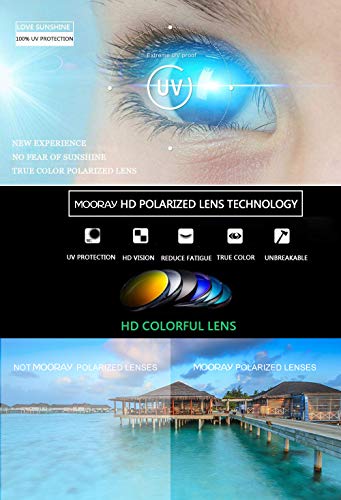MOORAY Mens Sports Polarized Sunglasses UV Protection Fashion Sunglasses for Men Fishing Driving(Red,Black)