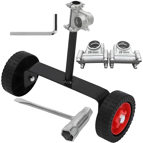 Universal String Trimmer Wheel Attachment – Fits 26mm & 28mm Shafts, Wheels for Weed Eater & Weed Wacker, Easy Support for String Trimmer