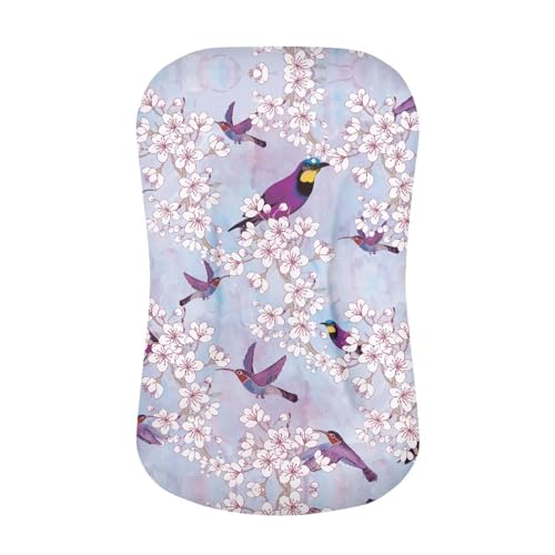 Kathyboom Bird Flower Baby Lounger Cover Ultra Soft Covers Newborn Lounger Cover Comfortable Covers Washable Infant Pillow Slipcover