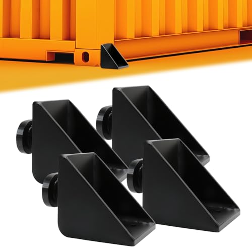 Full Bevel Shipping Container Anchors, 4 Pack Heavy Duty Steel Shipping Containers Side Twist Lock, Super Triangle Shipping Container Tie Downs, Shipping Container Accessories for Anchoring Anywhere