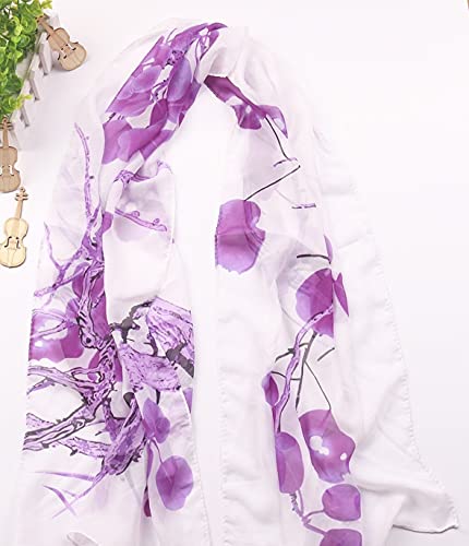 Gofinee YMS235 Women Chiffon Long Neck Scarf Head Hair Wrap Soft Lightweight Grape thumb #2
