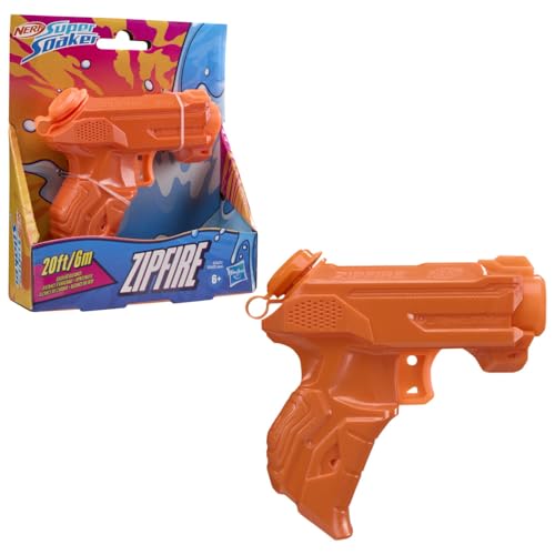 Image of Nerf Super Soaker ZipFire Water Blaster - Orange | 97ml Water Tank | Water Blast Range - 20 feet| Pichkari for Outdoor Water Games | Branded Toy Pichkari for Holi Festival | for Kids 6+