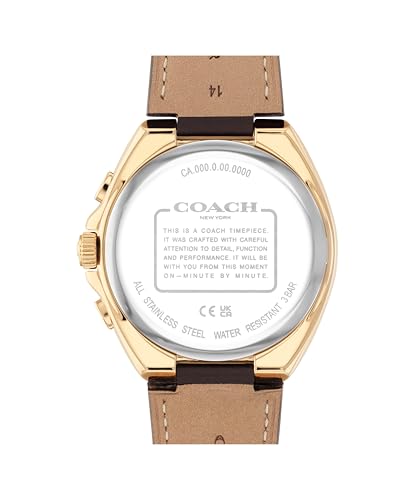 Image of COACH Men's Jackson Chronograph Watch, 45mm Case Size, Genuine Leather Strap, Premium Fashion, Everyday Wear - Gift for Him