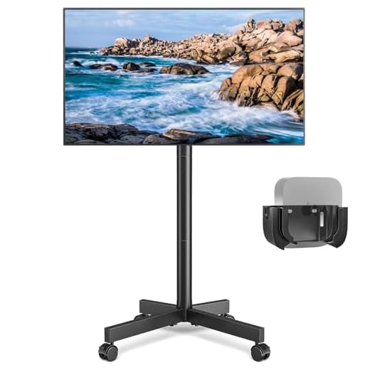 Mobile TV Cart Rolling Floor Stand for 23-60 Inch LCD LED OLED 4K Smart TVs up to 88 lbs, Height Adjustable Outdoor Metal Trolley Stand with Locking Wheels and Tilt Mount for Home Office Portable Use