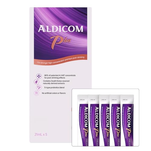 ALDICOM Plus | Liquid Beverage Stick Pack, Extra Strength, Party Favors, Travel Size Liquid 5-Pack (0.6 oz)